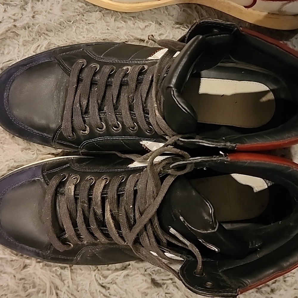 Moncler HighTops Leather Sneakers (red blue hightop) size 44 (11)Great condition - Picture 4 of 4